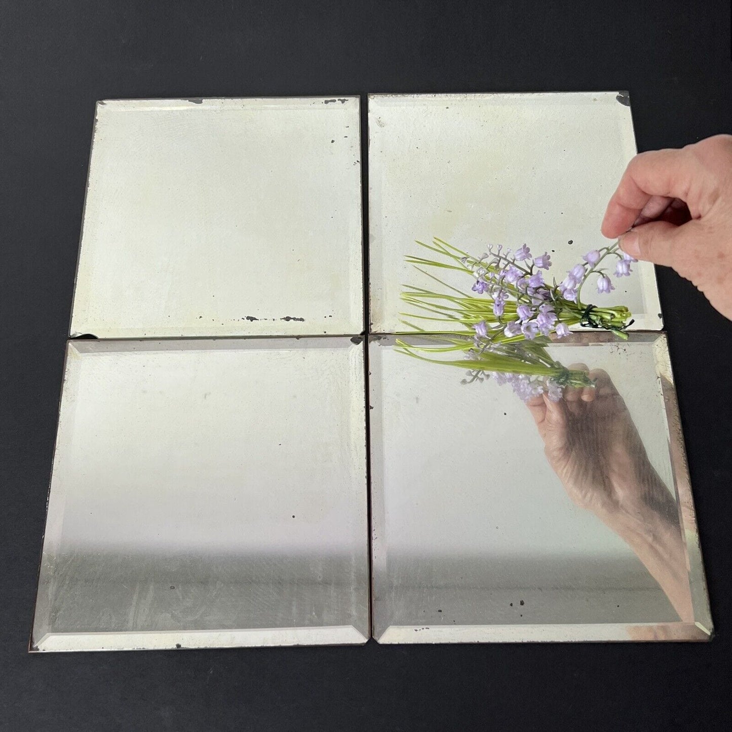 Set Piastrelle a Specchio antiche Specchi Liberty quadrati piccoli Composizione Categoria Specchi e Cornici