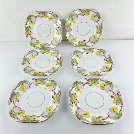 Set servizio di piatti antichi inglesi in porcellana piattini da per frutta 1913 Categoria  Piatti e Piattini