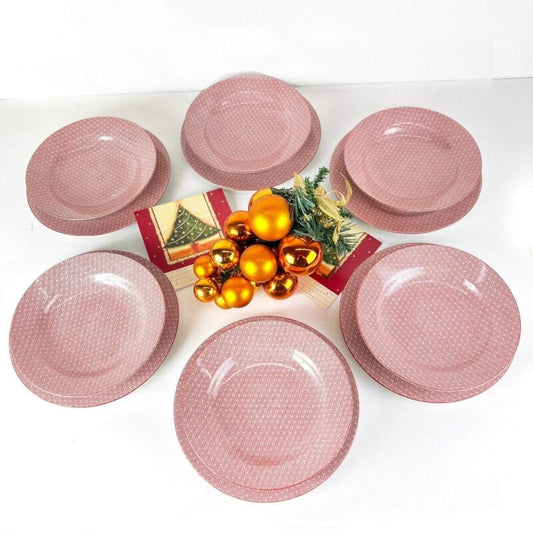 Set servizio di piatti in porcellana Giapponese vintage Sayagata Rosso Labirinto Categoria  Piatti e Piattini