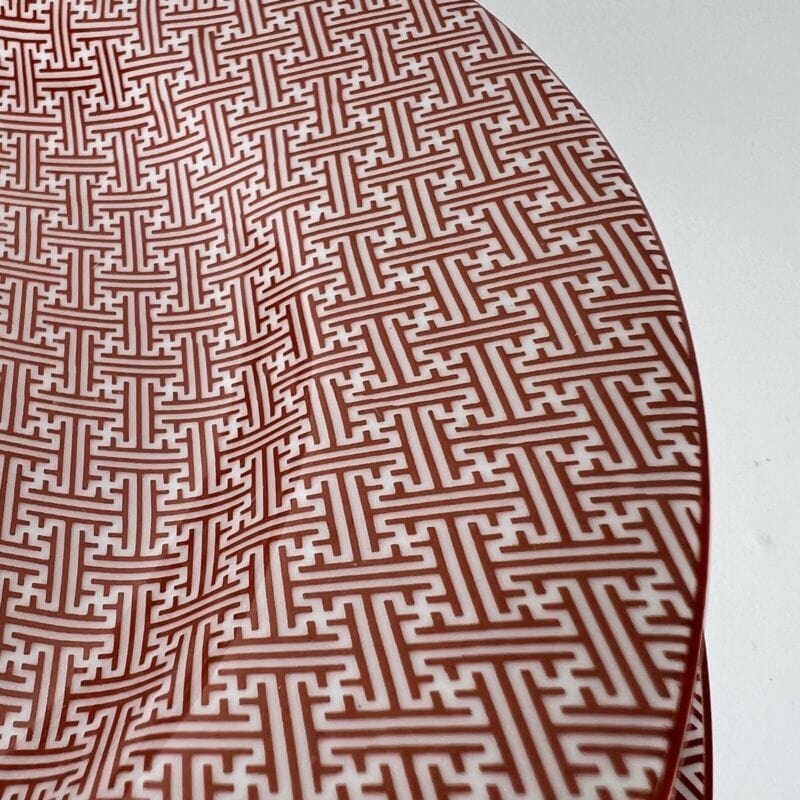 Set servizio di piatti in porcellana Giapponese vintage Sayagata Rosso Labirinto Categoria Piatti e Piattini