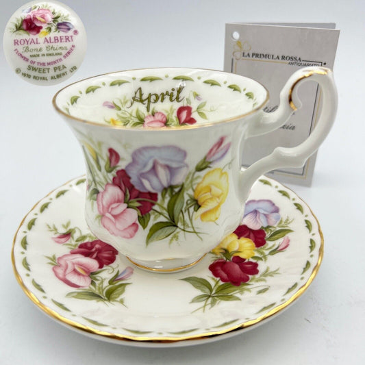 Set Tazza da caffè in porcellana Royal Albert mese tazzina inglese Aprile 1970 Categoria  Servizio tazze - Tazze
