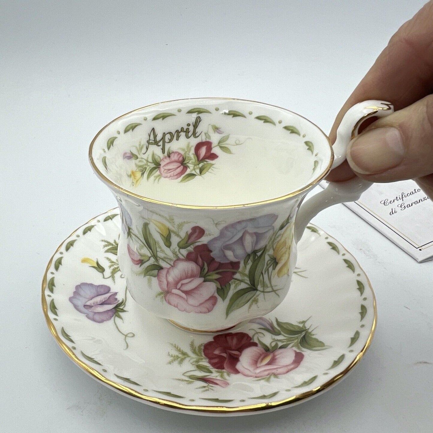 Set Tazza da caffè in porcellana Royal Albert mese tazzina inglese Aprile 1970 Categoria  Servizio tazze - Tazze