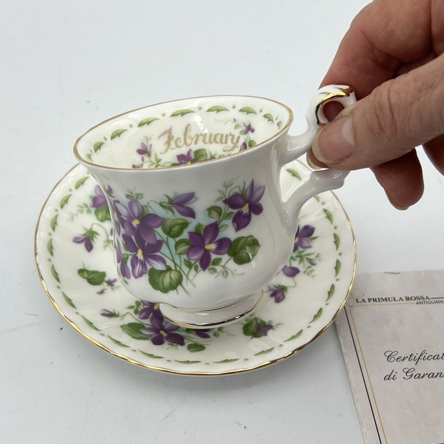 Set Tazza da caffè in porcellana Royal Albert mese tazzina inglese FEBBRAIO 1970 Categoria Servizio tazze - Tazze