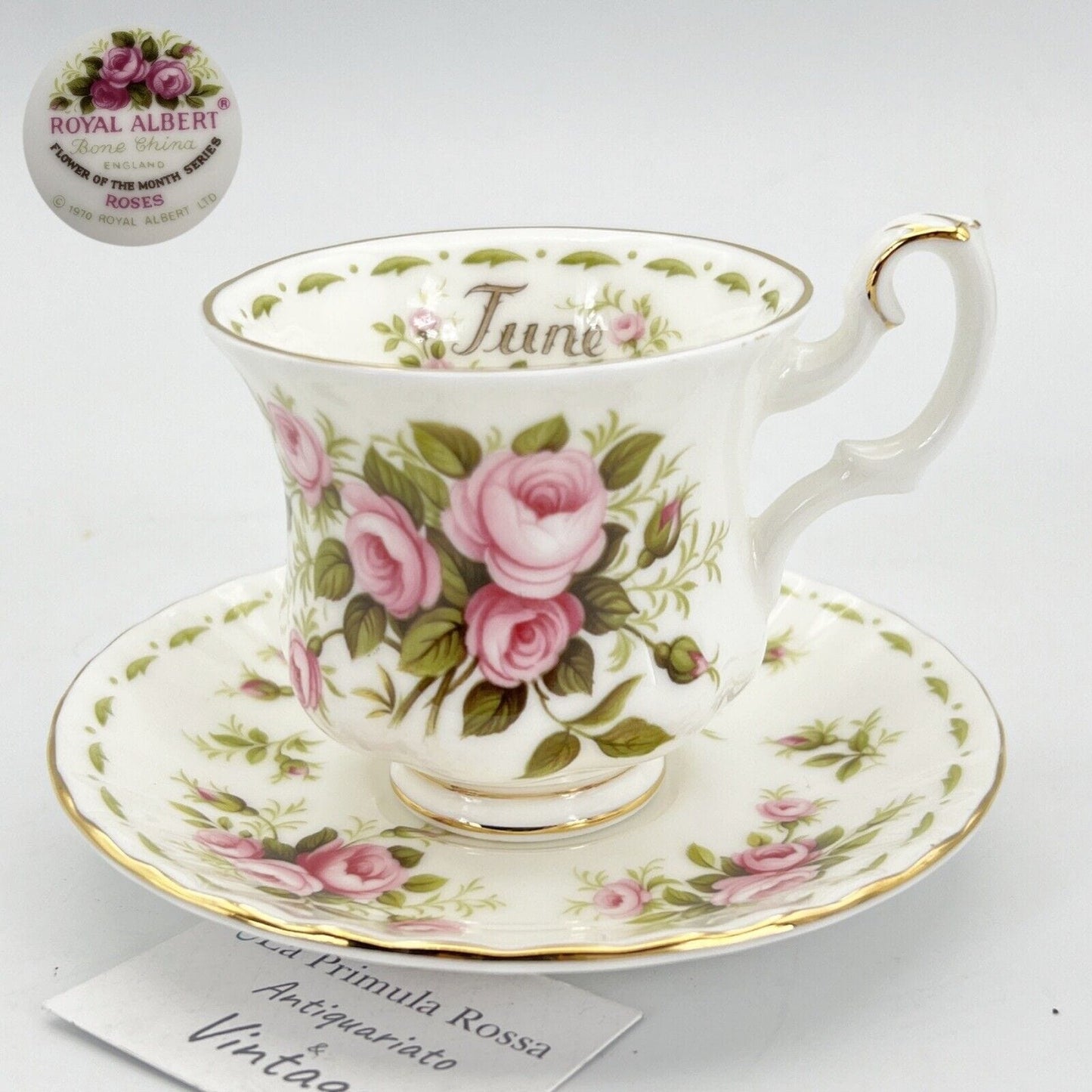 Set Tazza da caffè in porcellana Royal Albert mese tazzina inglese GIUGNO 1970 Categoria Servizio tazze - Tazze