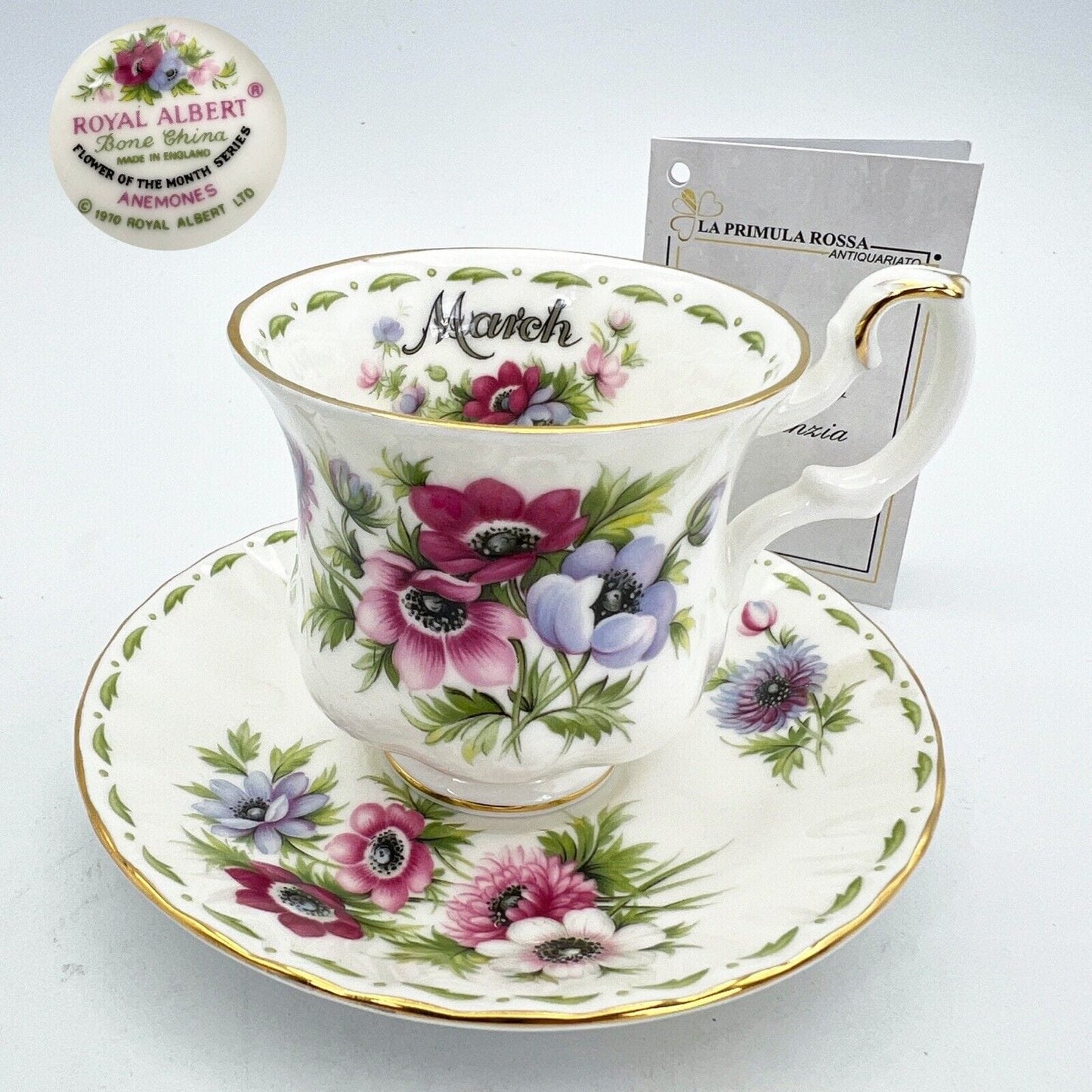 Set Tazza da caffè in porcellana Royal Albert mese tazzina inglese Marzo 1970 Categoria Servizio tazze - Tazze