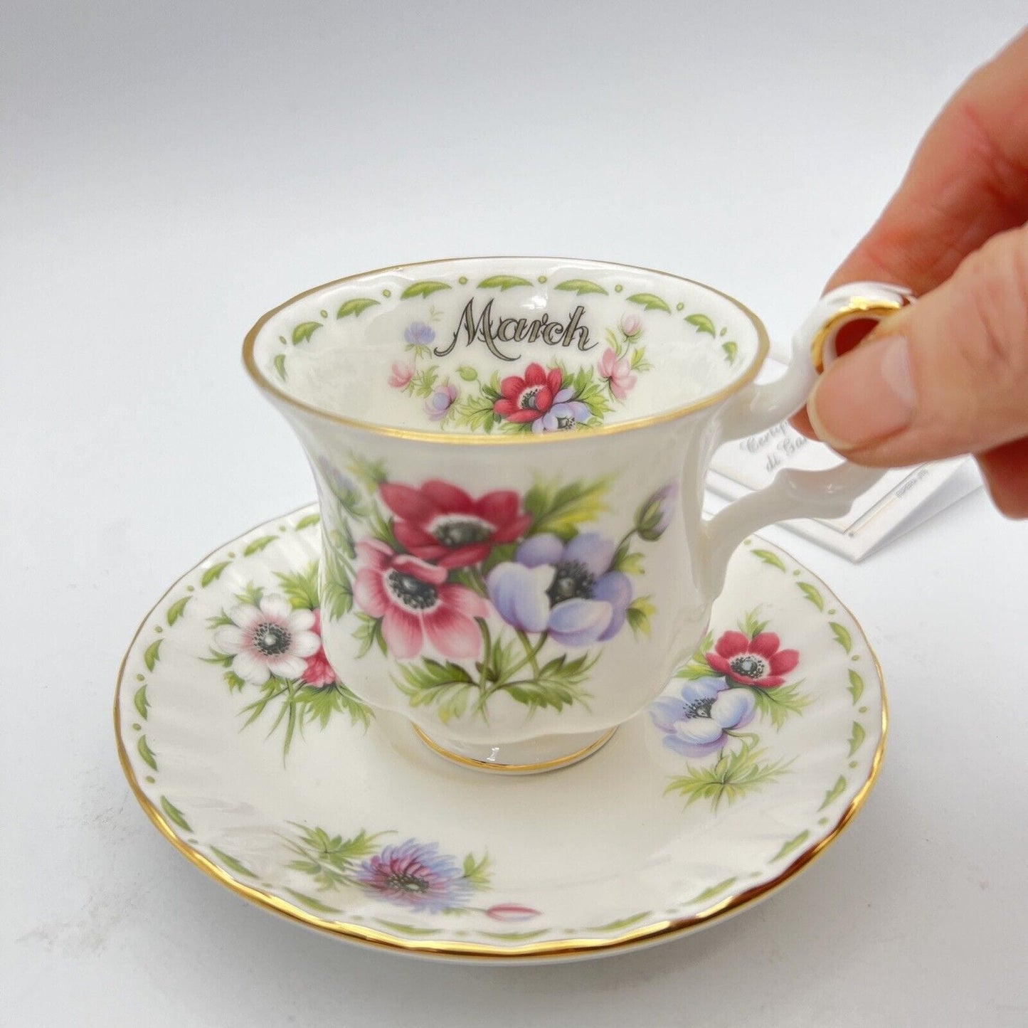 Set Tazza da caffè in porcellana Royal Albert mese tazzina inglese Marzo 1970 a Categoria Servizio tazze - Tazze