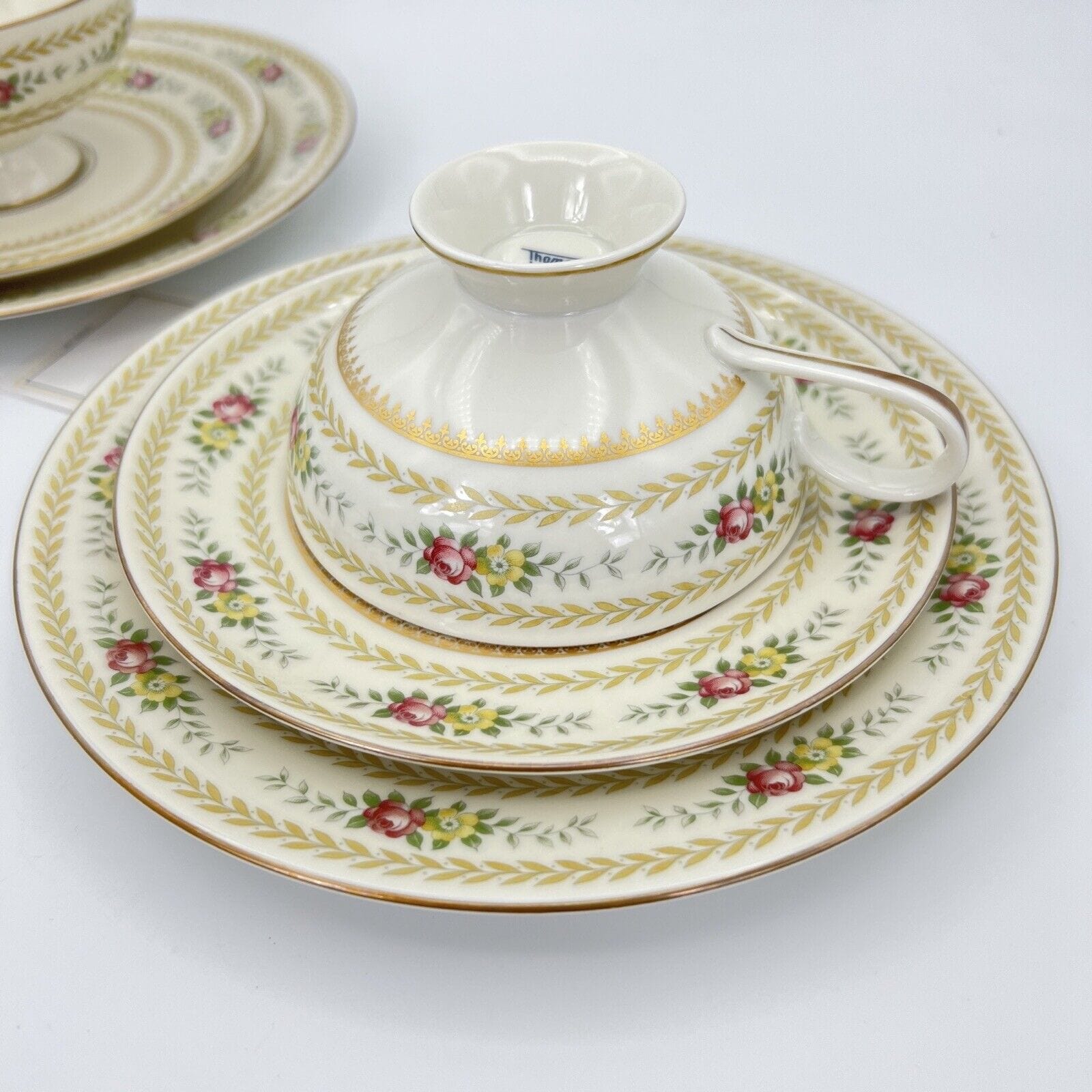 Set Tazze da tè the per 2 antica in porcellana tedesca Bavaria Thomas fiori oro Categoria  Servizio tazze - Tazze