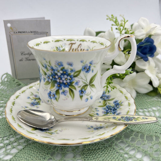 Set Tazzina e cucchiaino porcellana Royal Albert mese da caffè inglese Luglio Categoria  Servizio tazze - Tazze