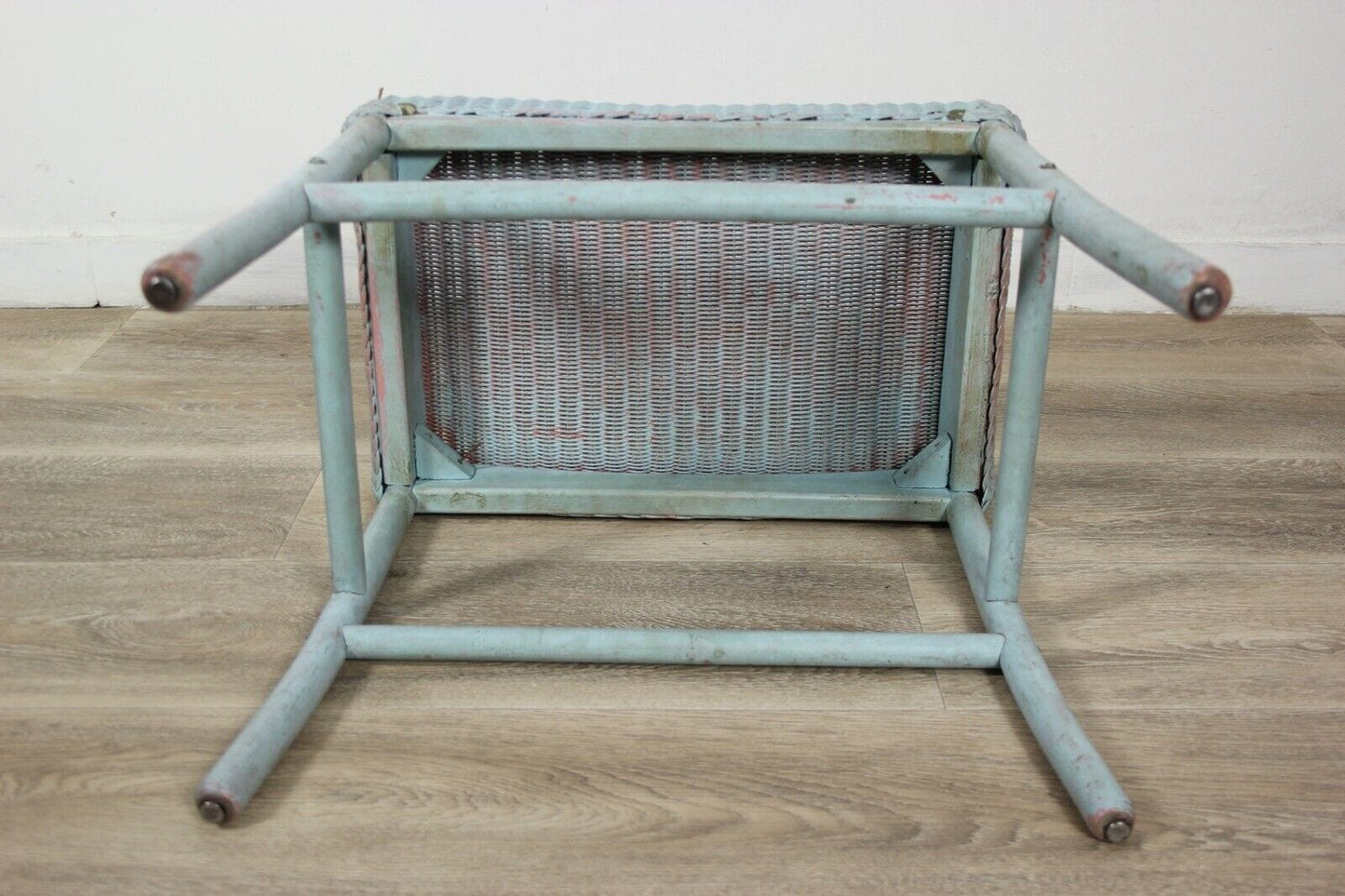 Sgabello panchetta shabby chic  vintage panca in legno bambu seduta in vimini Categoria  Sgabelli - Pouf - Poggiapiedi