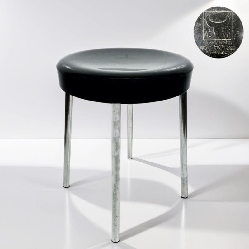 Sgabello Tavolino di Design Vintage anni 70 Modernariato Carrara & Matta Nero Categoria  Sgabelli - Pouf - Poggiapiedi