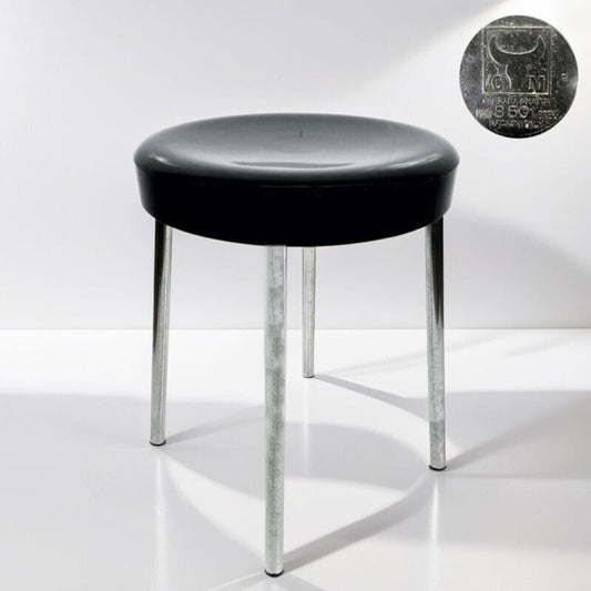 Sgabello Tavolino di Design Vintage anni 70 Modernariato Carrara & Matta Nero Categoria  Sgabelli - Pouf - Poggiapiedi