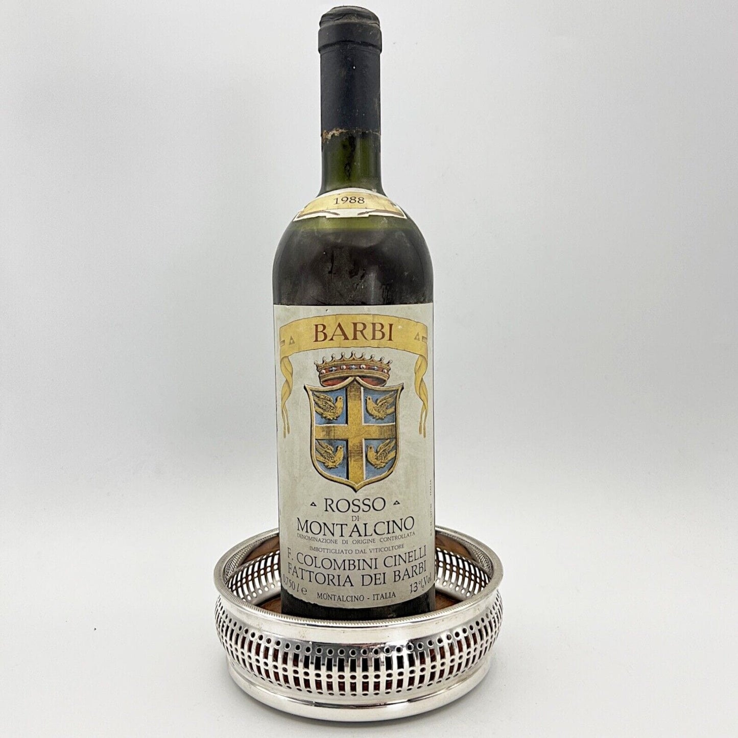 Sottobottiglia da tavola in argento sheffield silver plated vintage in stile 800 Categoria Sheffield & Argento