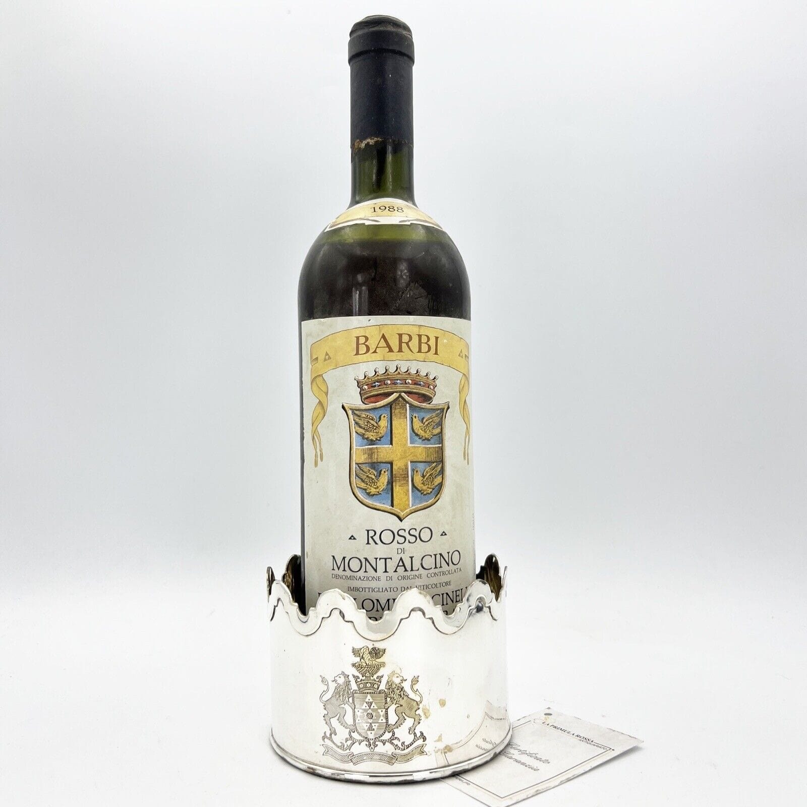 Sottobottiglia da tavola in argento silver plated vintage stile antico Leone Categoria  Sheffield & Argento