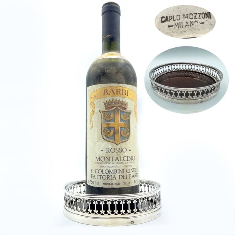 Sottobottiglia da tavola in argento silver plated vintage stile antico Mozzoni Categoria  Sheffield & Argento