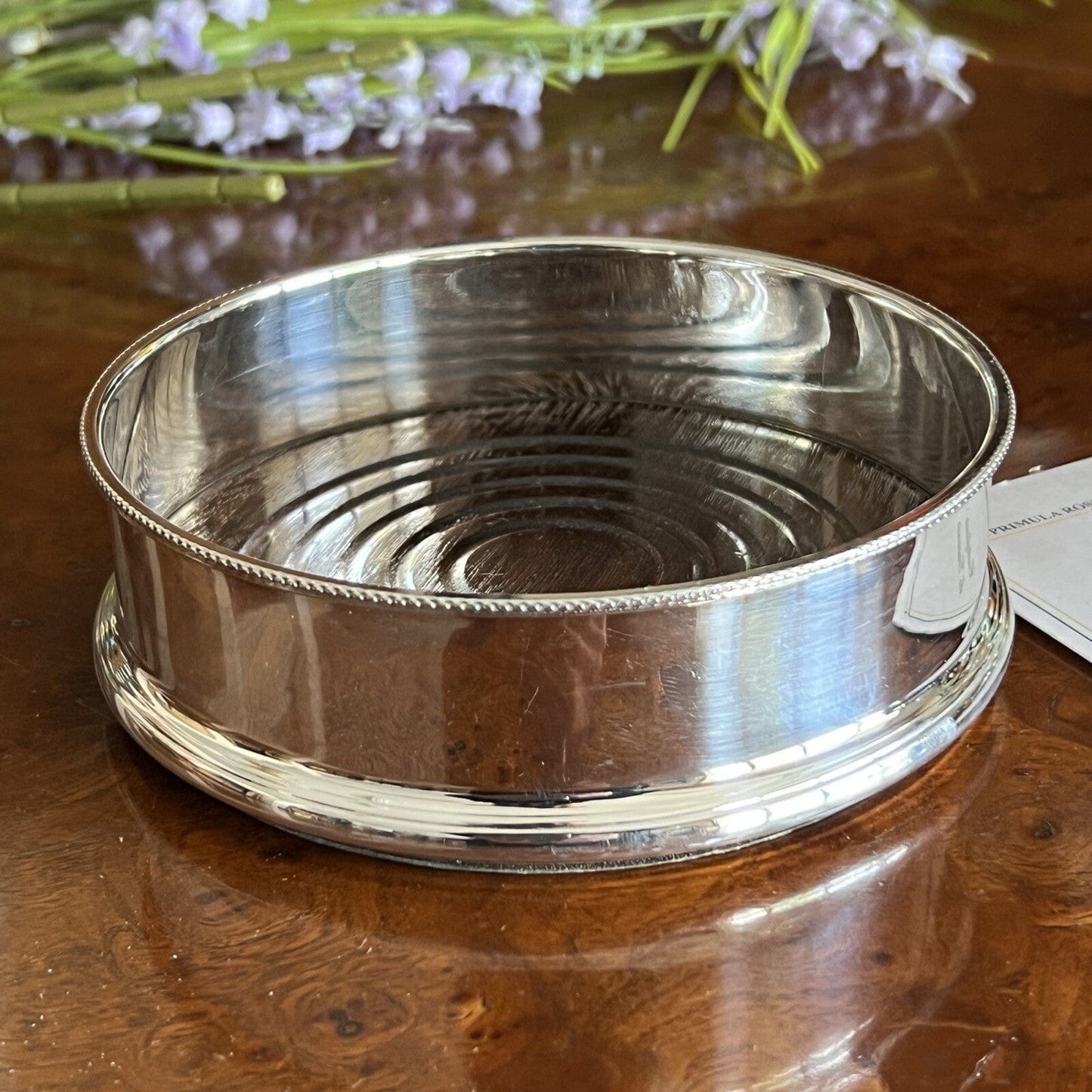 Sottobottiglia da tavola per vino in argento sheffield vintage stile antico Categoria Sheffield & Argento
