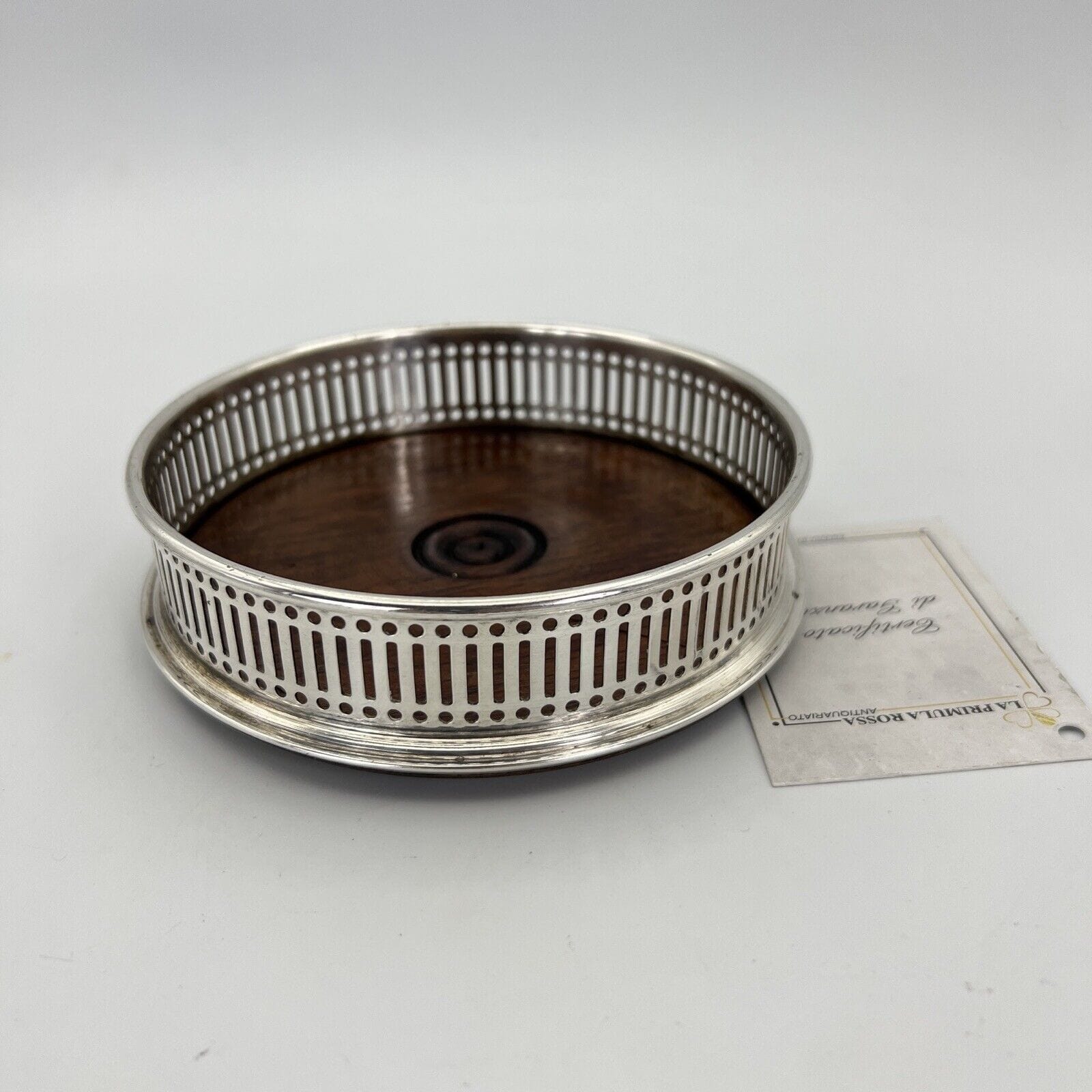 Sottobottiglia portabottiglie vino da tavola placcato in argento stile antico Categoria  Sheffield & Argento