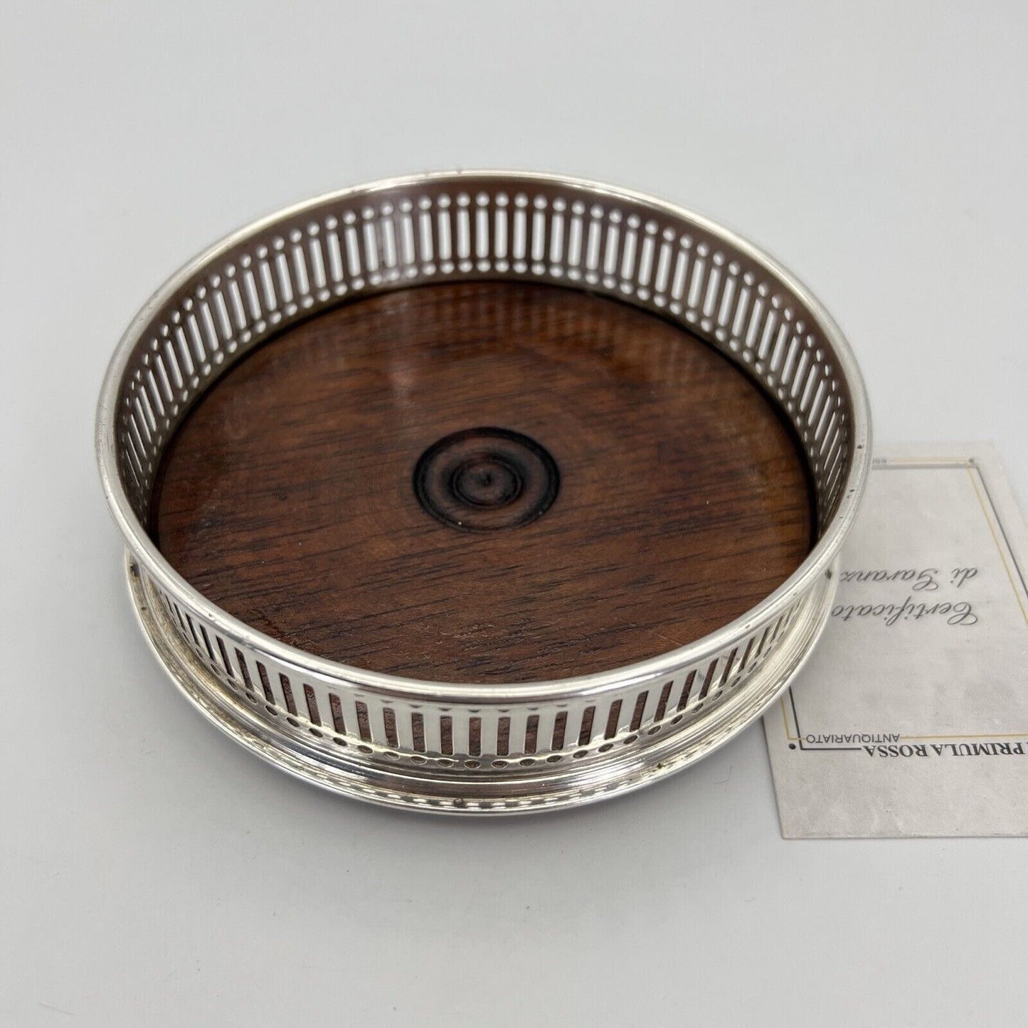 Sottobottiglia portabottiglie vino da tavola placcato in argento stile antico Categoria  Sheffield & Argento