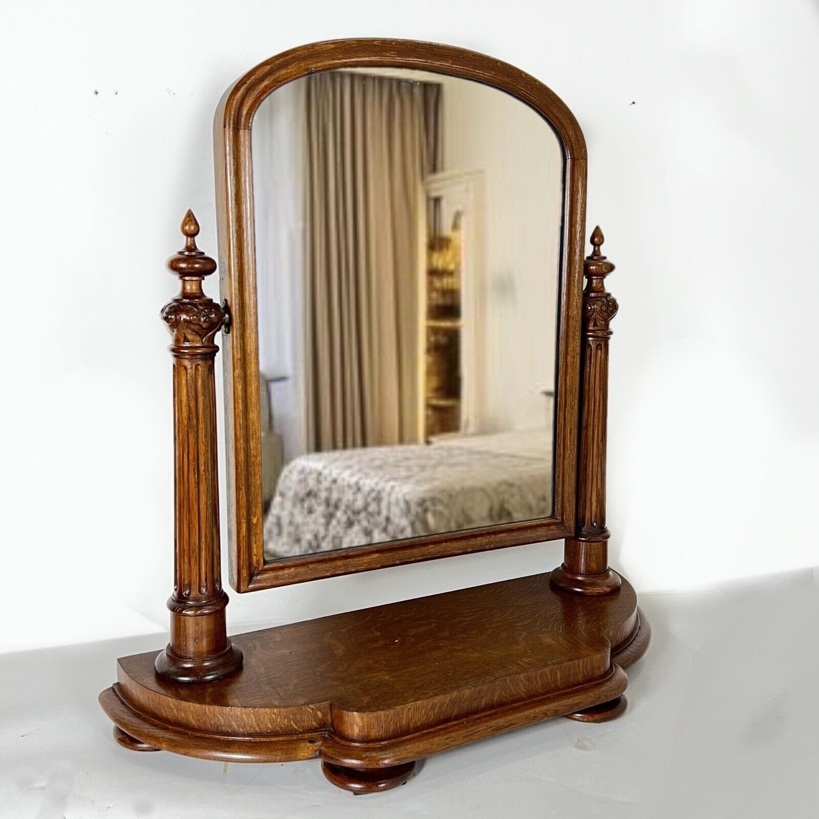 Specchio Antico basculante in legno da tavolo toeletta specchiera d'Epoca 800 Categoria  Specchi e Cornici