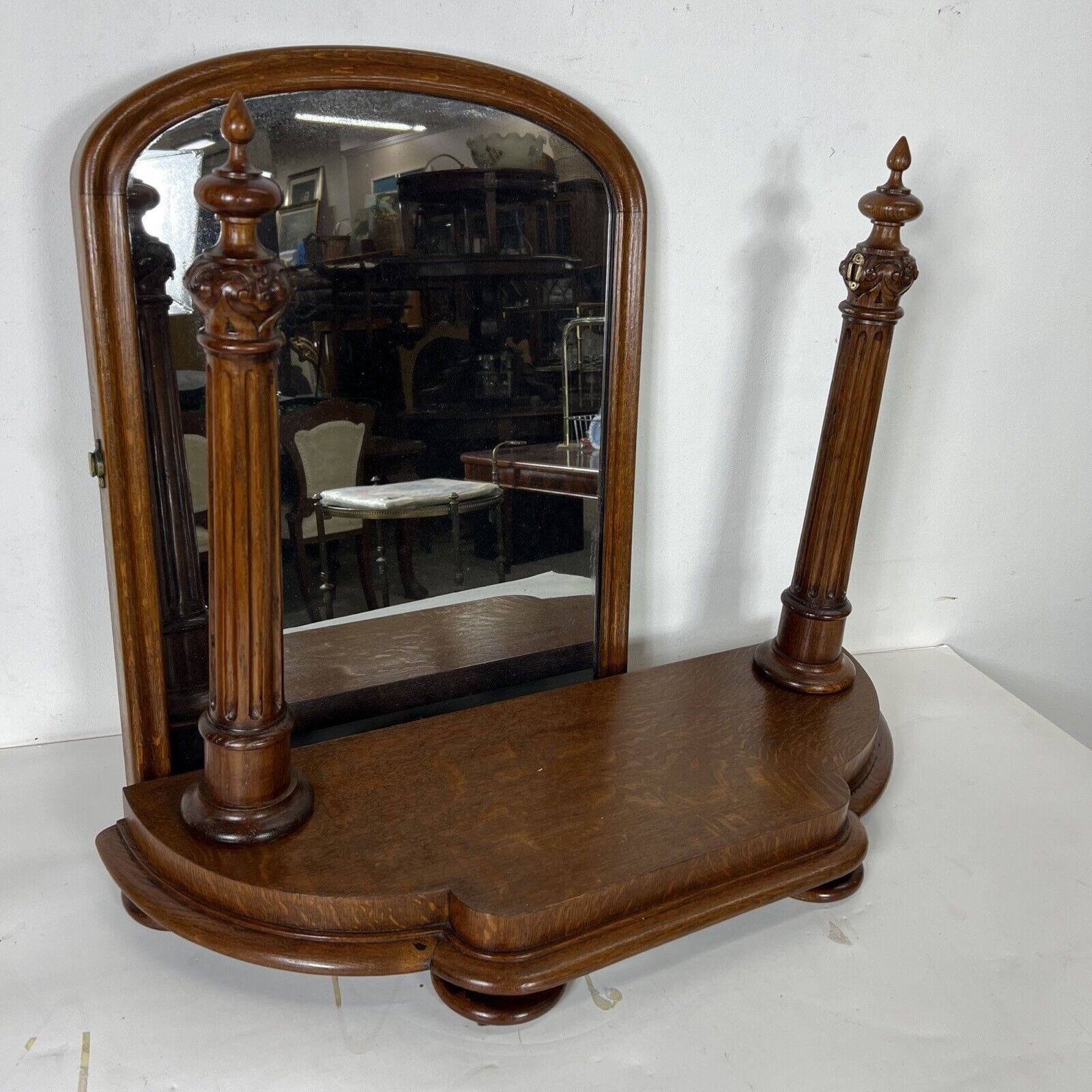 Specchio Antico basculante in legno da tavolo toeletta specchiera d'Epoca 800 Categoria  Specchi e Cornici