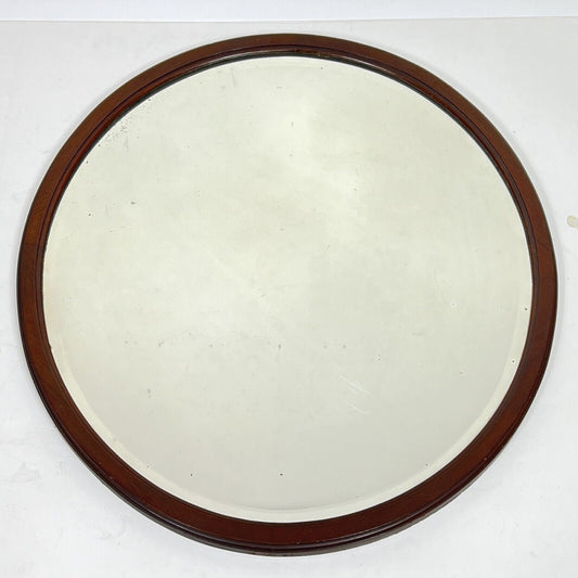 Specchio antico specchiera rotondo con cornice in legno scuro da parete d'epoca Categoria  Specchi e Cornici