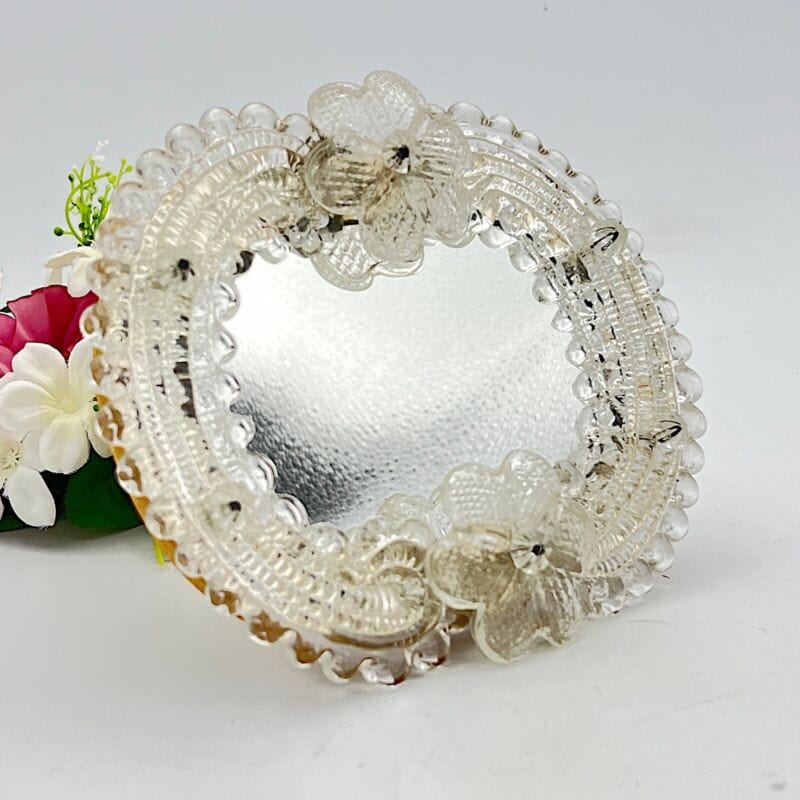 Specchio Veneziano in Vetro di Murano Vintage anni 70 80 Specchietto da tavolo Categoria  Vetri e Cristalli