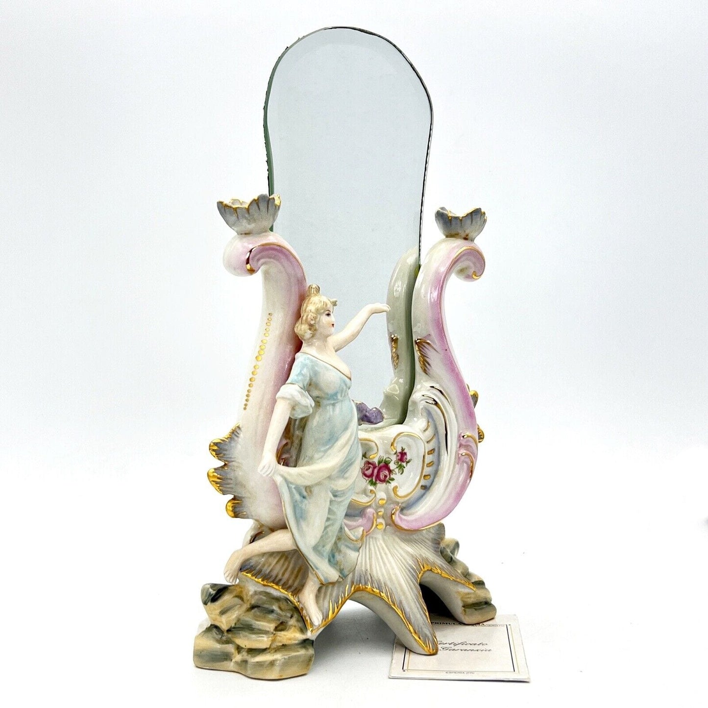 Specchio Vintage da toilette in porcellana Specchietto stile Meissen Rococo Categoria  Altro