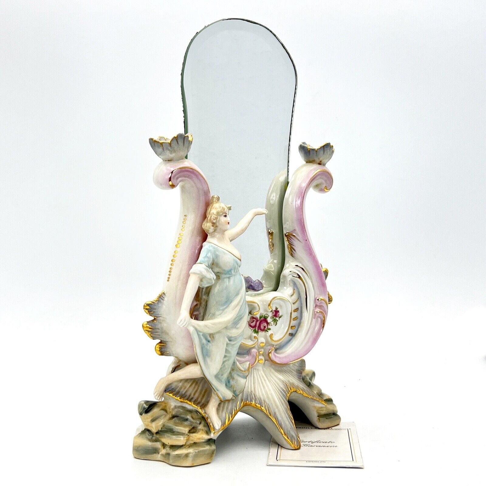 Specchio Vintage da toilette in porcellana Specchietto stile Meissen Rococo Categoria  Altro