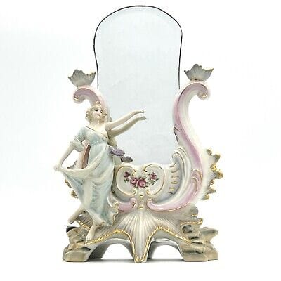 Specchio Vintage da toilette in porcellana Specchietto stile Meissen Rococo Categoria  Altro