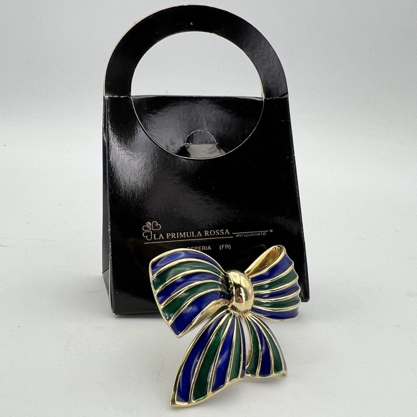 Spilla Elegante Inglese Vintage da donna stile antica Gioiello Fiocco Blu Verde Categoria Bigiotteria & Accessori