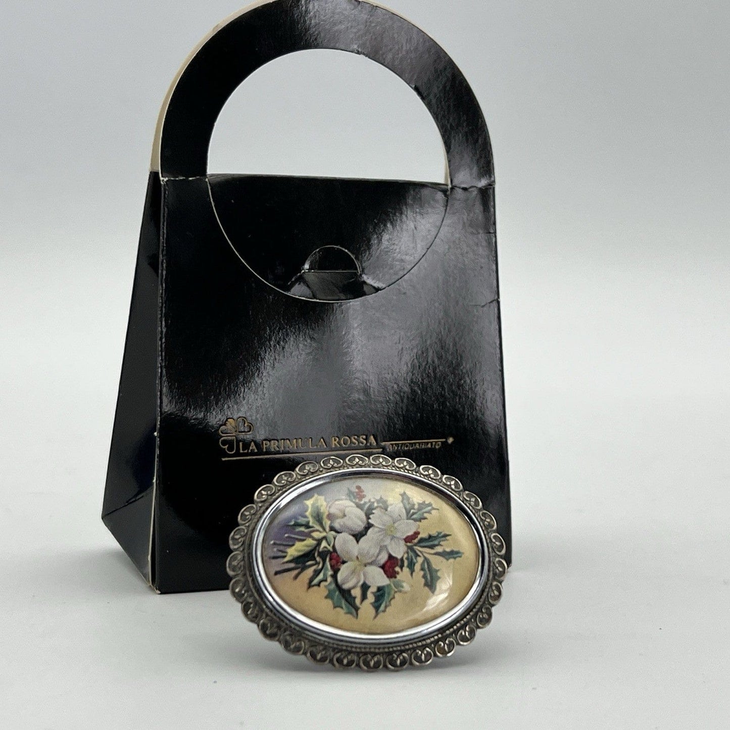 Spilla Elegante inglese Vintage da donna stile antica Ovale Agrifoglio Dicembre Categoria Bigiotteria & Accessori