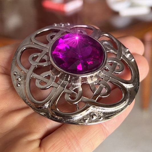 Spilla Elegante Scozzese Vintage da donna stile antica Gioiello color Ametista Categoria Bigiotteria & Accessori