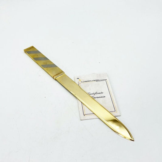 Tagliacarte vintage aprilettere in metallo Oro placcato 24 Kt anni 70 80 Categoria  Accessori scrivania e ufficio