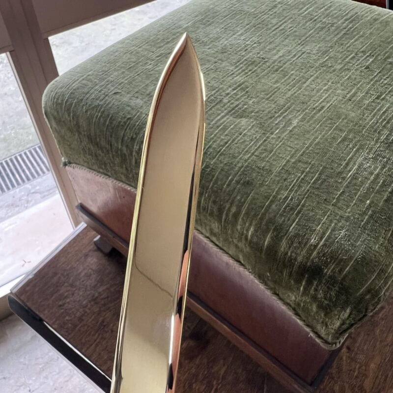 Tagliacarte vintage aprilettere in metallo Oro placcato 24 Kt anni 70 80 Categoria Accessori scrivania e ufficio