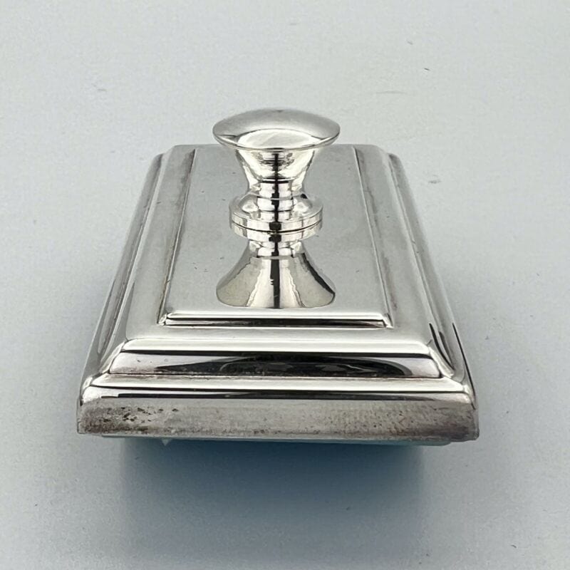 Tampone stile antico Blotter in silver plated asciuga inchiostro da scrivania Categoria Vari