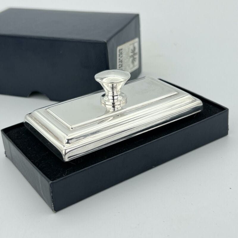Tampone stile antico Blotter in silver plated asciuga inchiostro da scrivania Categoria Vari