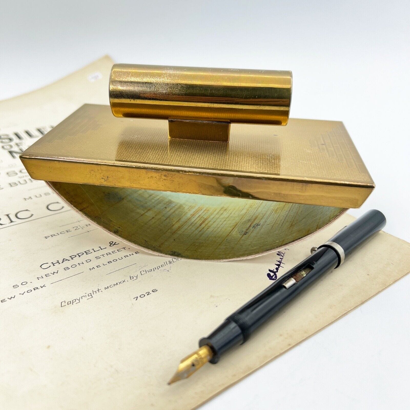 Tampone stile antico deco Blotter in ottone asciuga inchiostro da scrivania Categoria  Vari