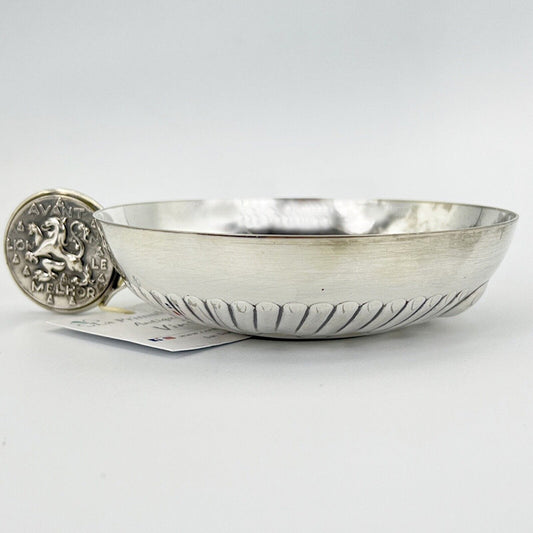 Tastevin in metallo Argentato francese Lione  Vintage Silver Plated Enoteca Categoria  Sheffield & Argento