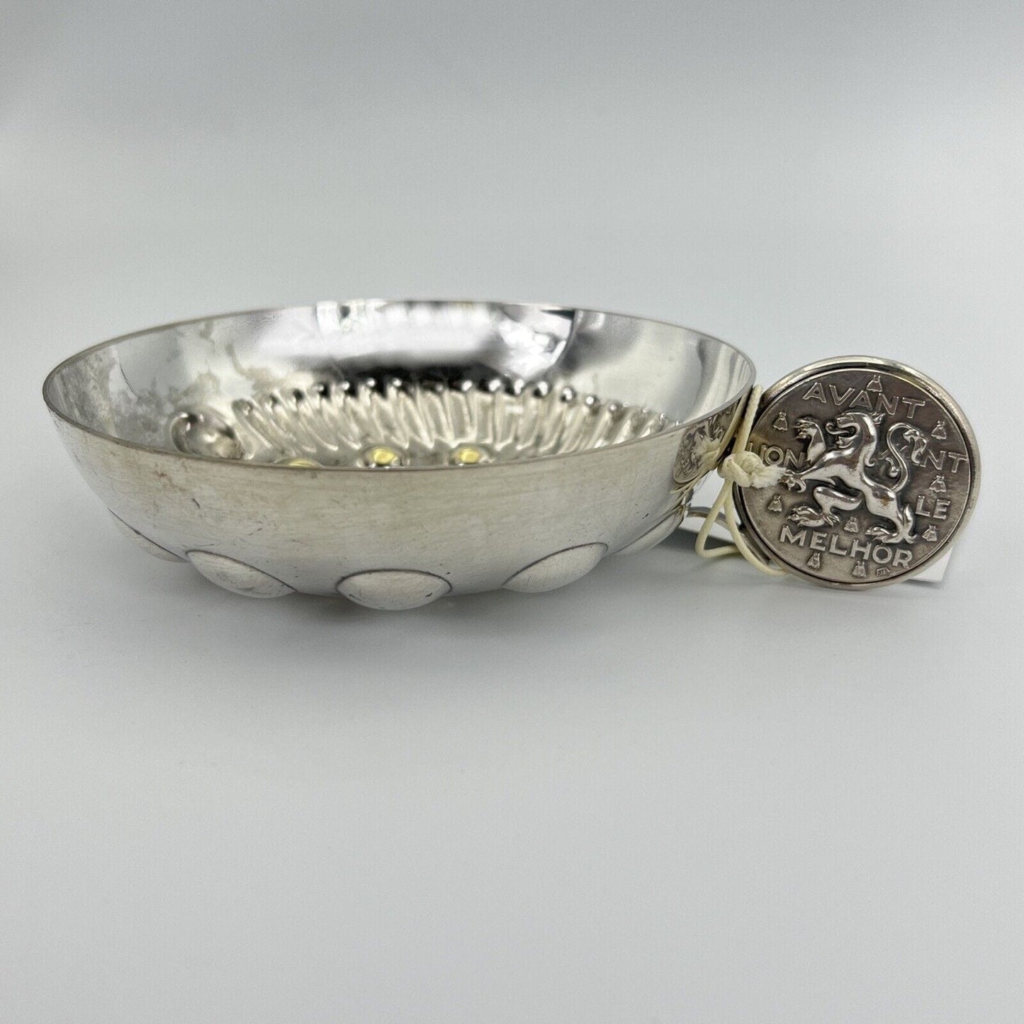Tastevin in metallo Argentato francese Lione Vintage Silver Plated Enoteca Categoria Sheffield & Argento