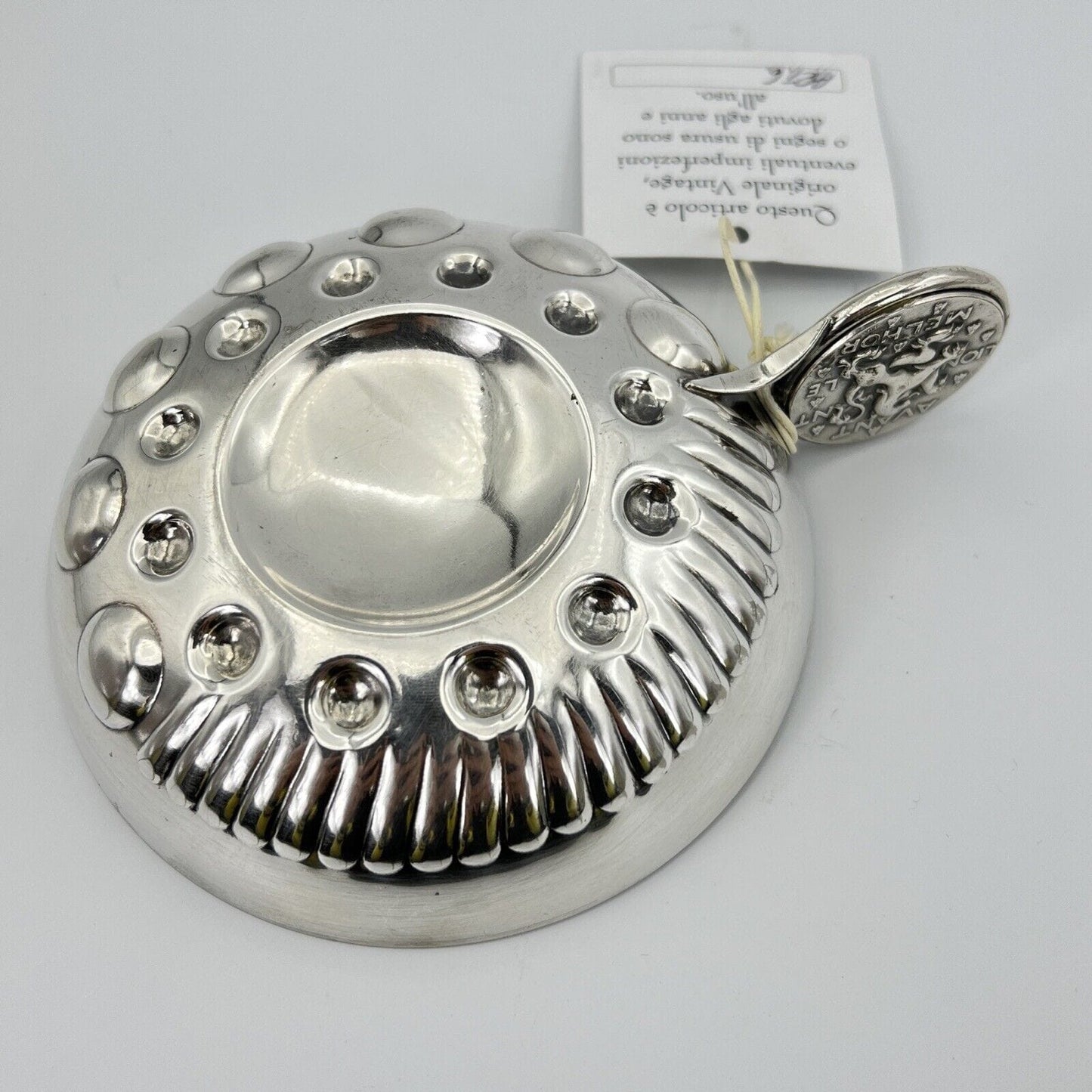 Tastevin in metallo Argentato francese Lione Vintage Silver Plated Enoteca Categoria Sheffield & Argento
