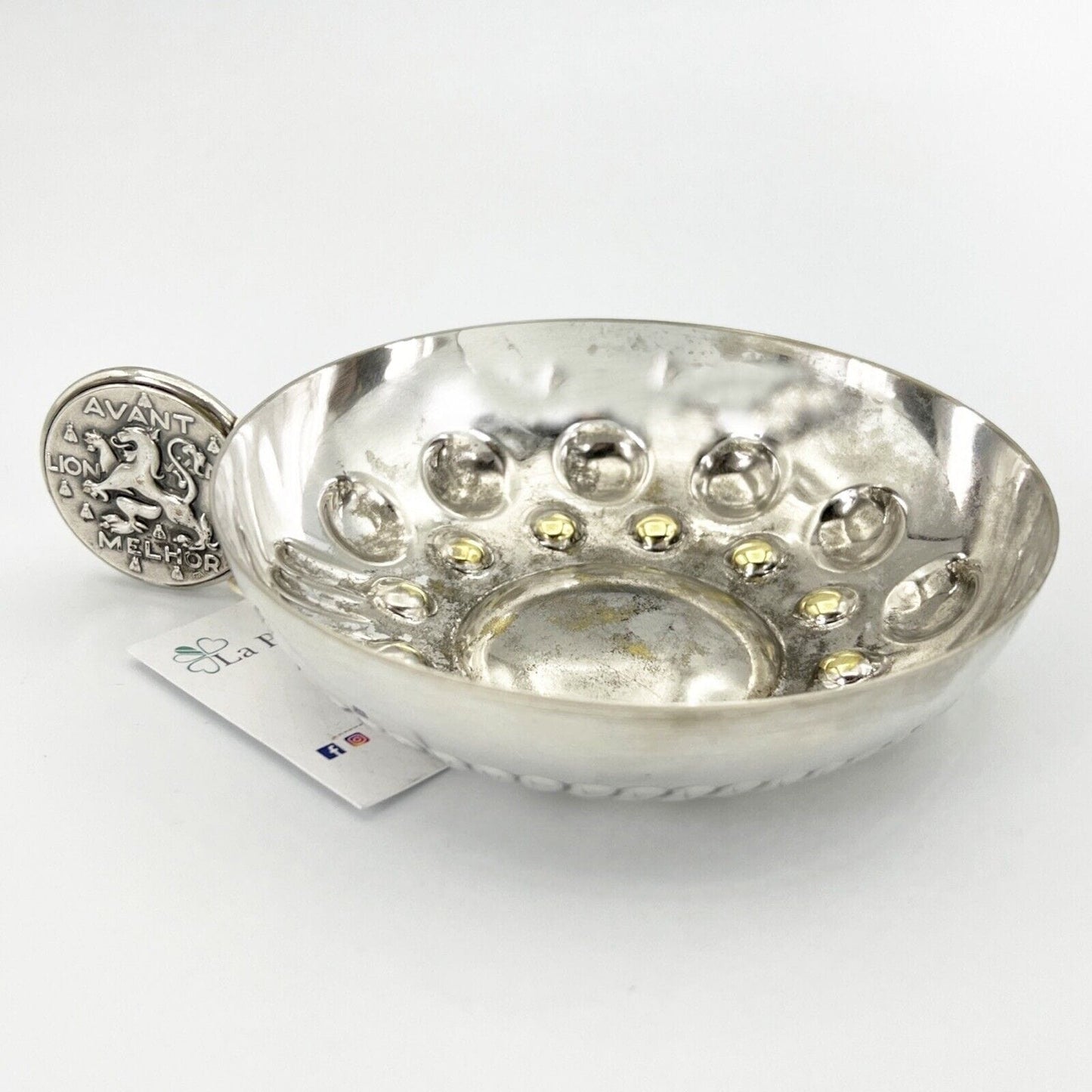 Tastevin in metallo Argentato francese Lione Vintage Silver Plated Enoteca Categoria Sheffield & Argento