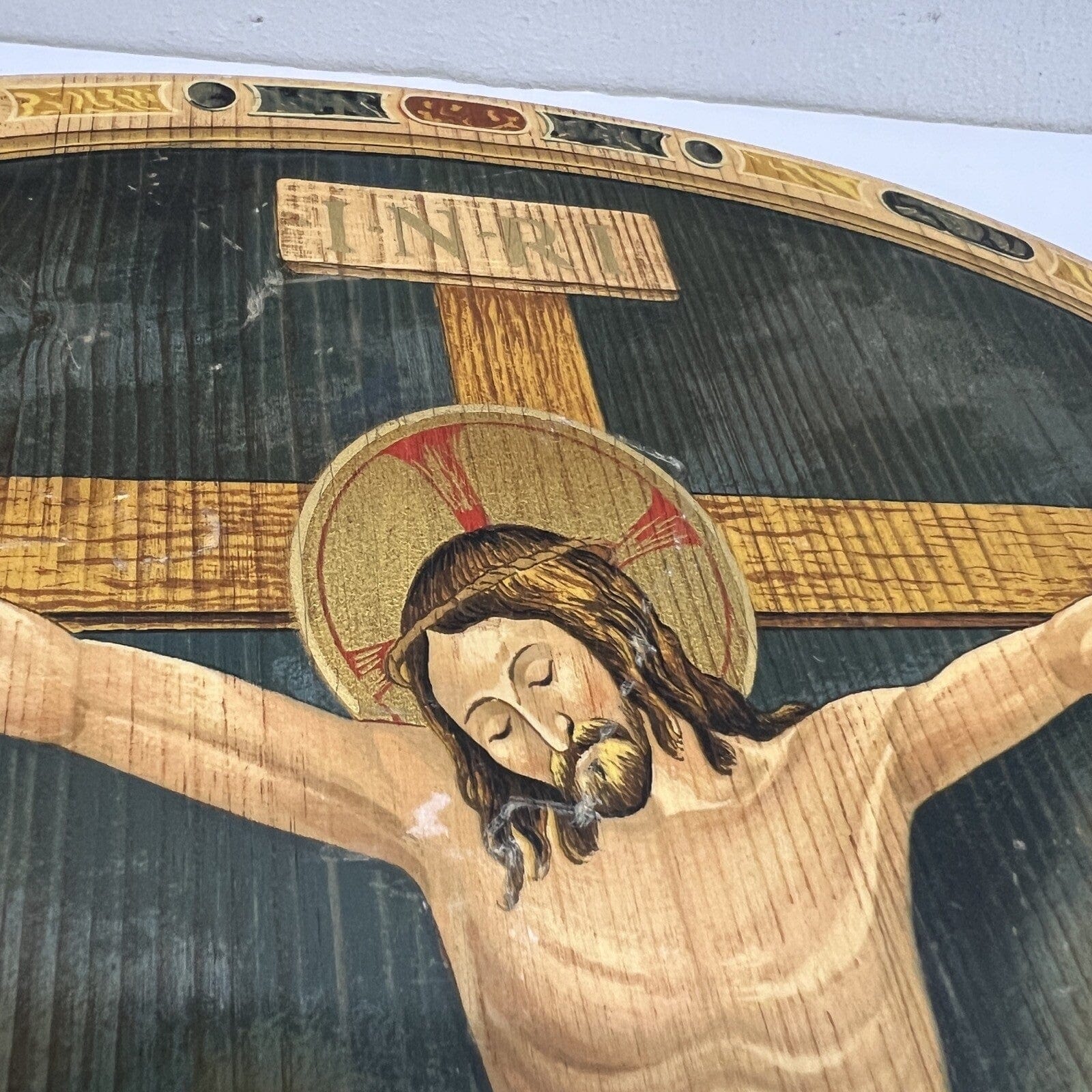 Tavola Crocifissione di Gesù Cristo in legno Icona religiosa Vintage Crocifisso Categoria  Oggetti sacri - rosari