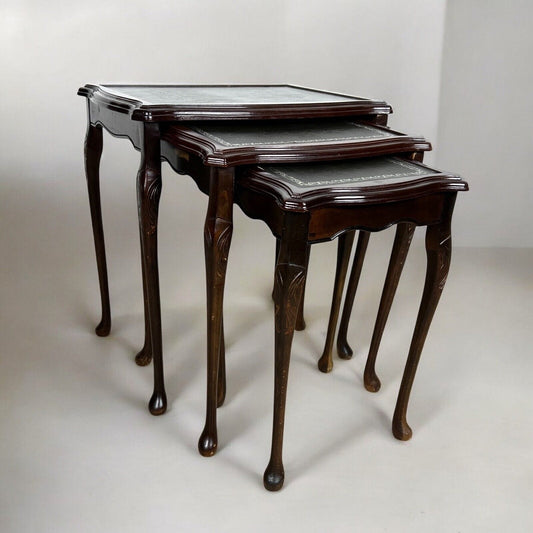 Tavolini tavolo antico trittico da salotto basso in legno piano pelle vintage Categoria  Tavoli - tavolinetti
