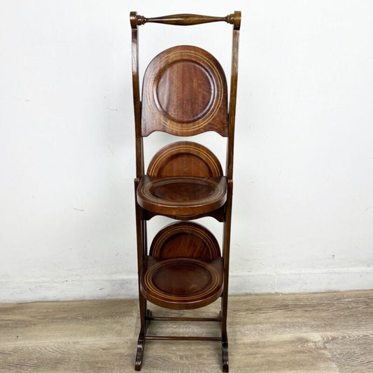 Tavolino antico a 5 ripiani in legno etagere pieghevole porta dolci cake stand Categoria  Tavoli - tavolinetti