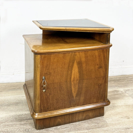 Tavolino antico stile art deco Comodino mobile vintage in legno modernariato Categoria  Comodini