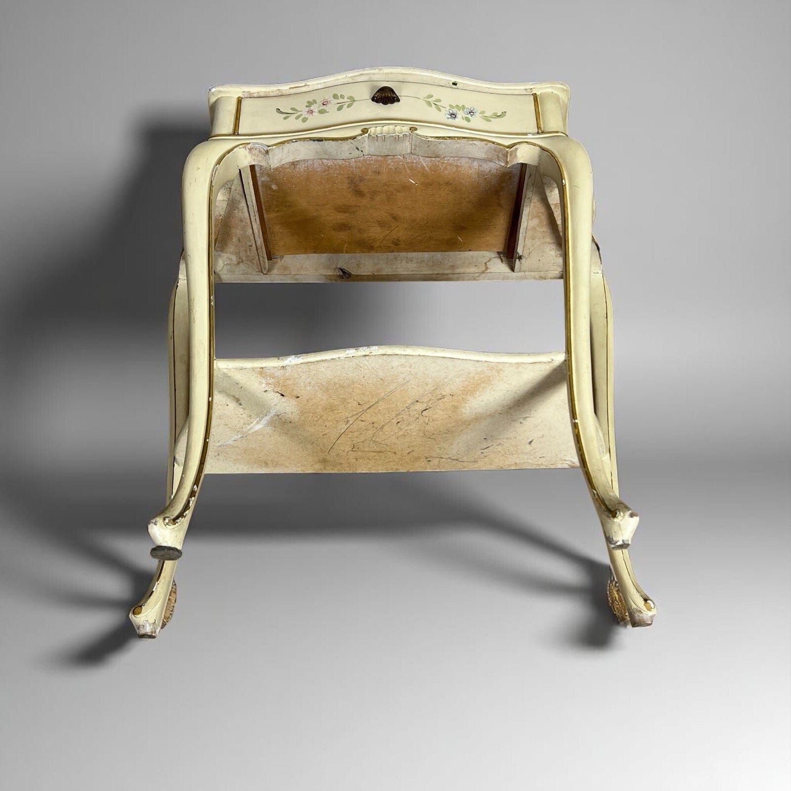 Tavolino con cassetto laccato comodino dipinto in stile veneziano mobile antico Categoria  Comodini