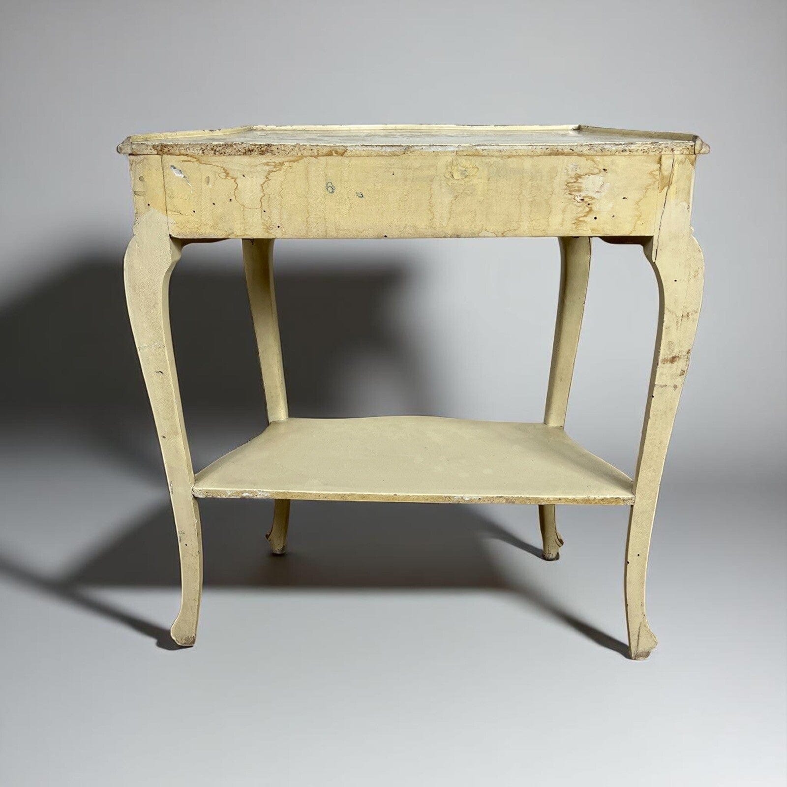 Tavolino con cassetto laccato comodino dipinto in stile veneziano mobile antico Categoria  Comodini