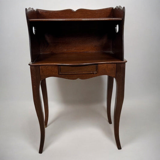 Tavolino in legno di mogano Comodino a due ripiani porta telefono con cassetto Categoria  Tavoli - tavolinetti