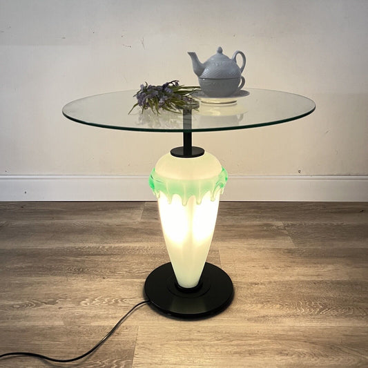 Tavolino Lampada in vetro di Murano anni 80 modernariato Piano rotondo 1980 Categoria  Tavoli - tavolinetti