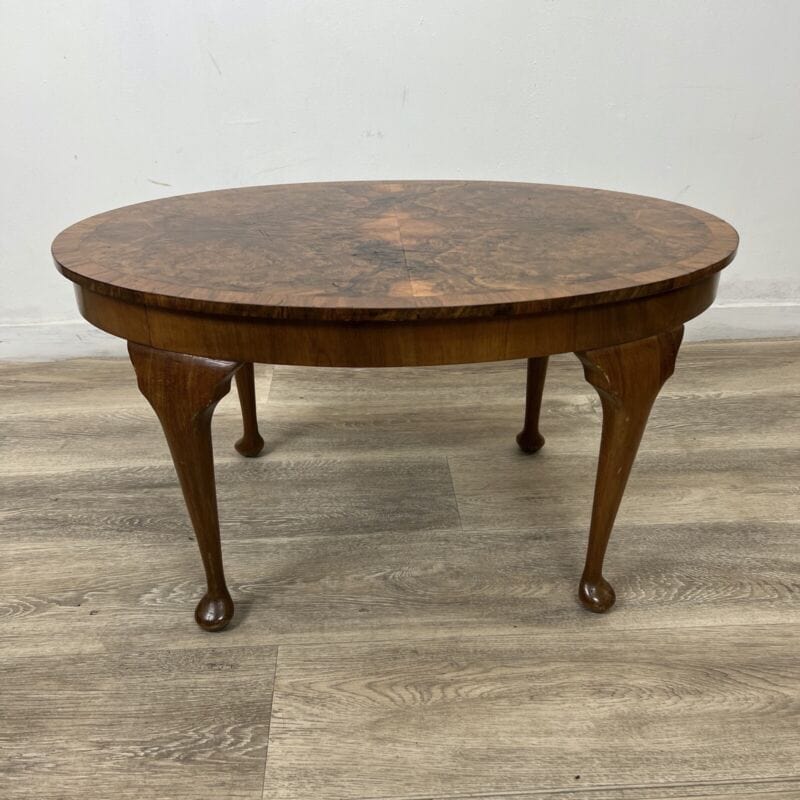 Tavolino Ovale antico tavolo stile deco vintage da salotto basso in radica noce Categoria  Arredamento