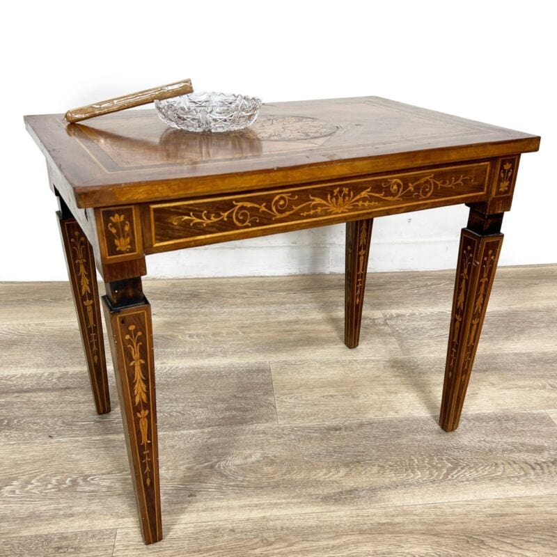 Tavolino tavolinetto da salotto antico in stile LUIGI XVI 900 legno intarsiato Categoria  Arredamento